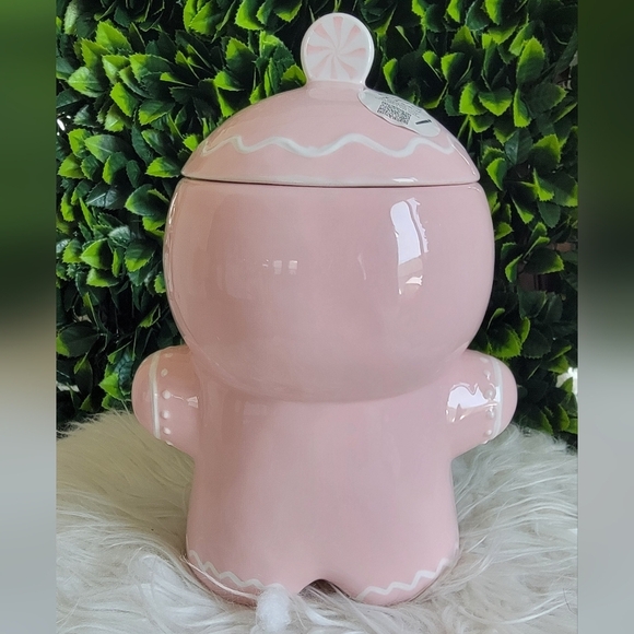 🍪 Tik Tok Viral Lang Pink Peppermint Gingerbread Girl Cookie Jar 🍪 - Picture 3 of 12